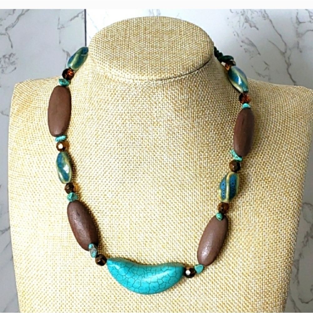 ARTISAN Southwest-Style Glass & Resin Beaded Necklace